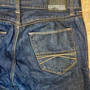 Express Rocco slim fit skinny leg dark jeans.